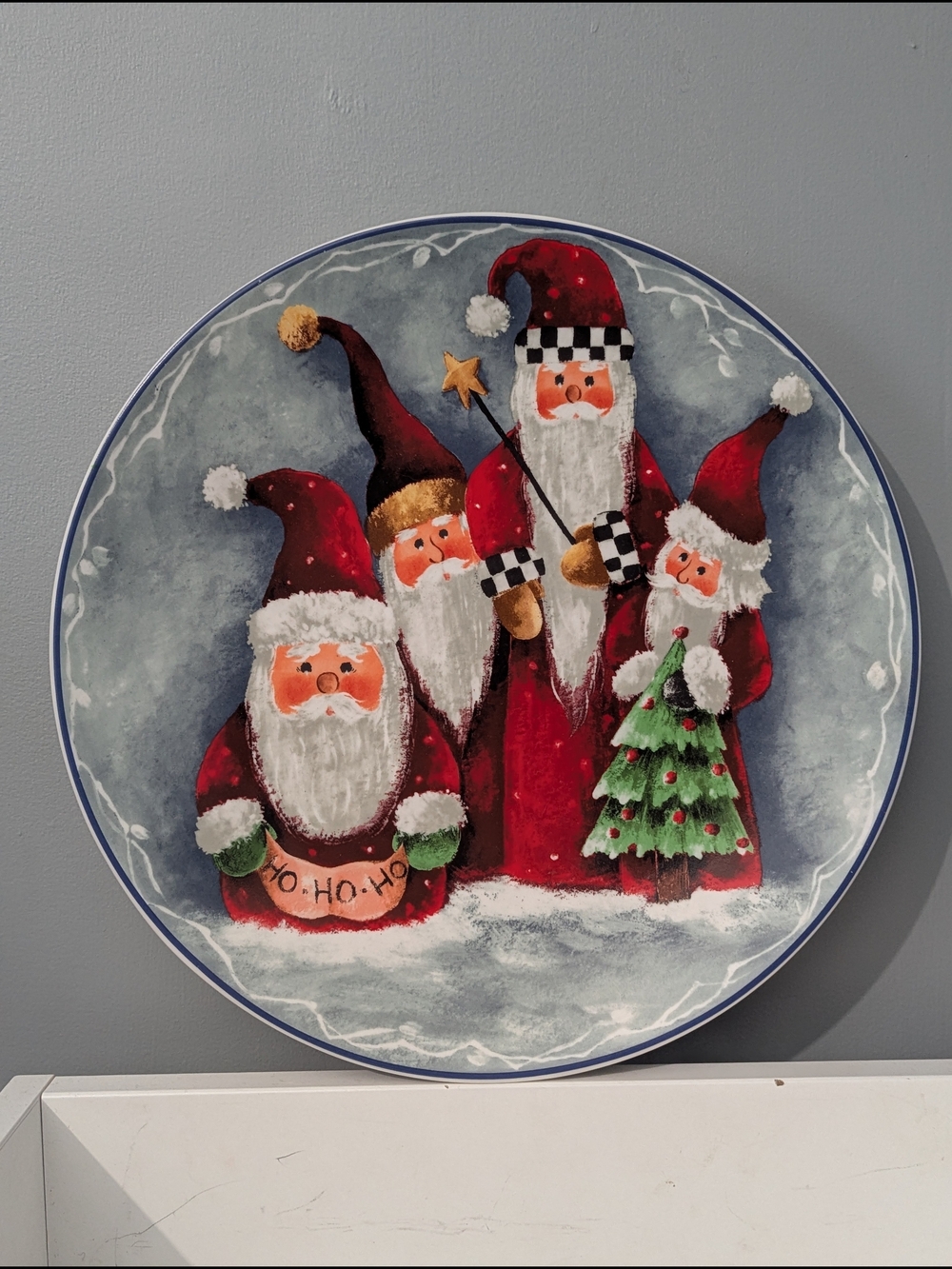 1997 Elaine Thompson "Rainbow‎ Mountain" Ceramic 12" Christmas Platter